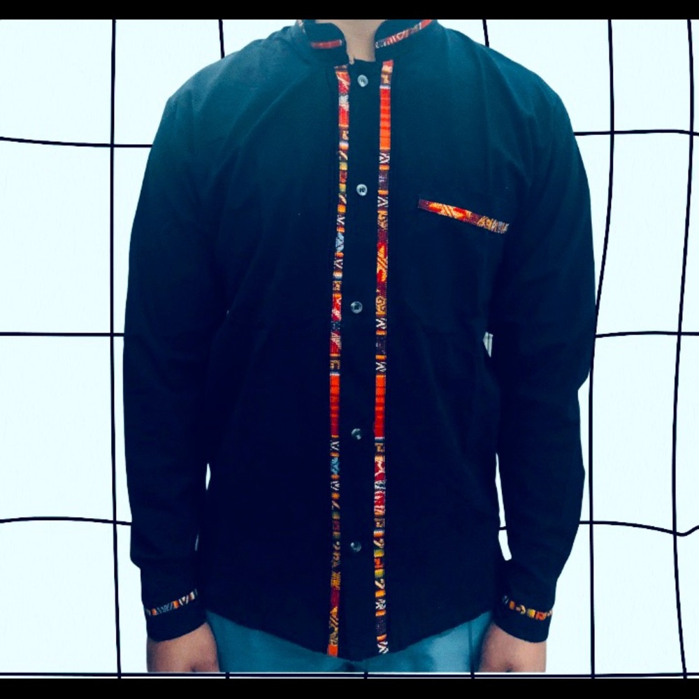 Men's Shirt- Boho Hippie Embroidered Long …